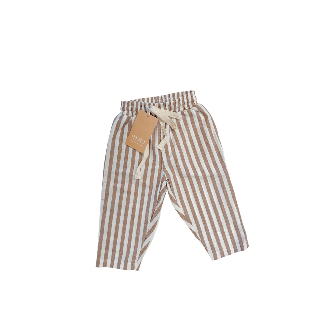 Linen Pant - Cocoa Stripe