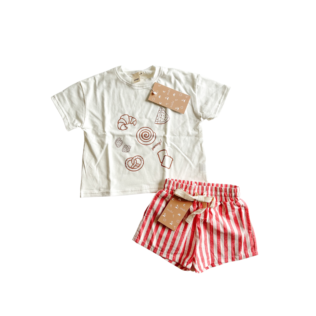 Linen Shorts - Circus Stripe