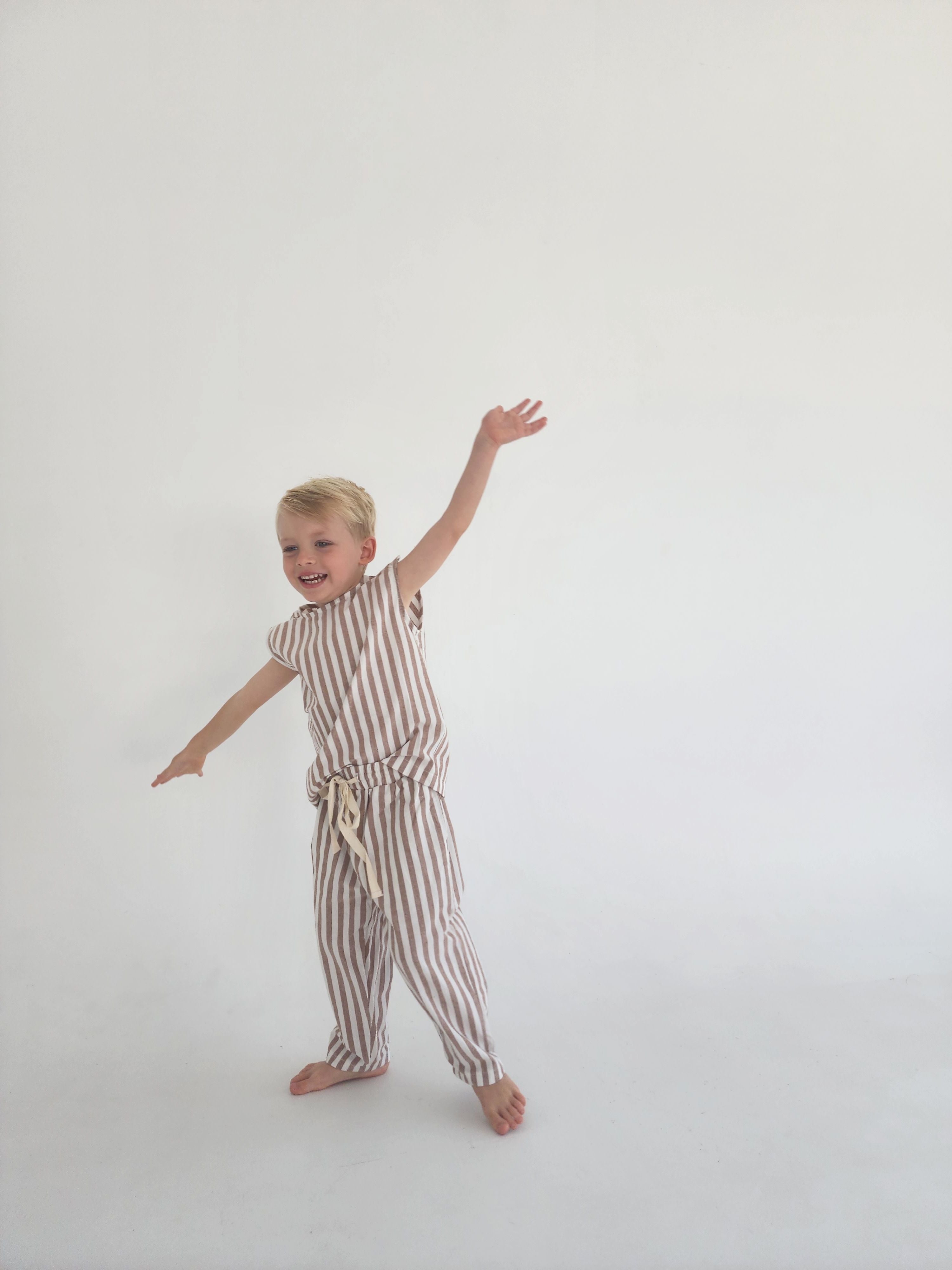 Linen Pant - Cocoa Stripe