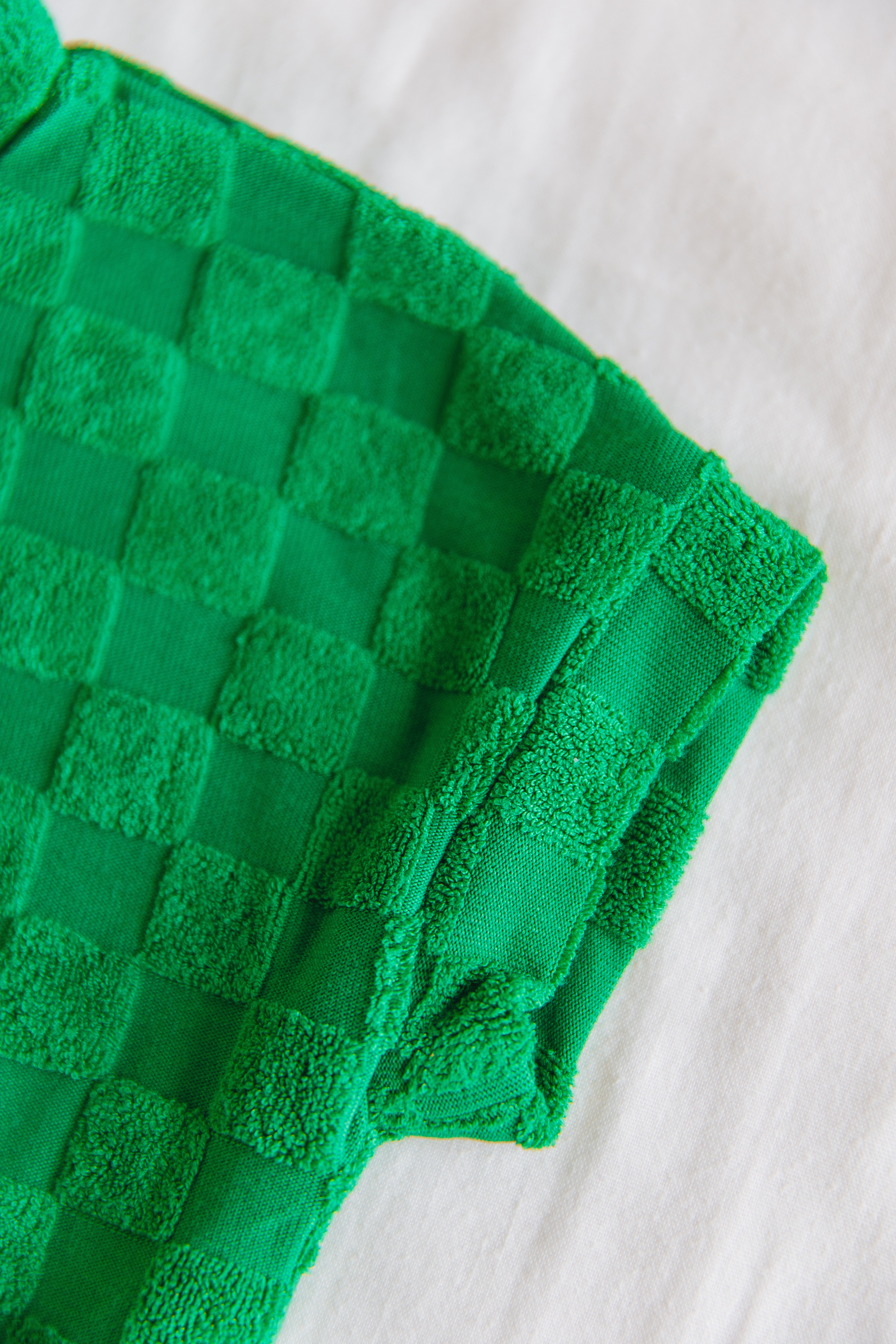 Terry Romper - Pine Chequerboard