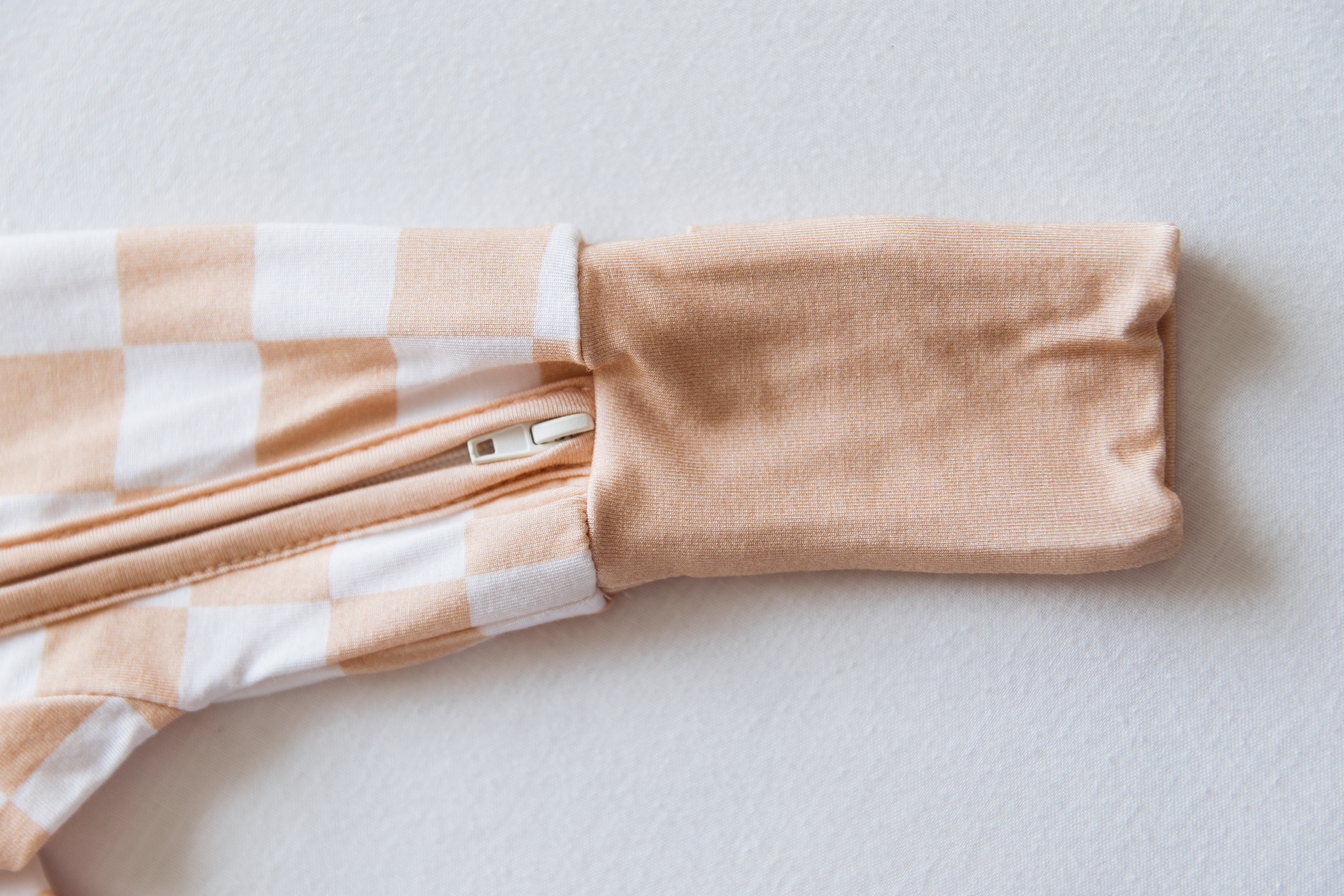 Bamboo Onesie - Beige Chequerboard