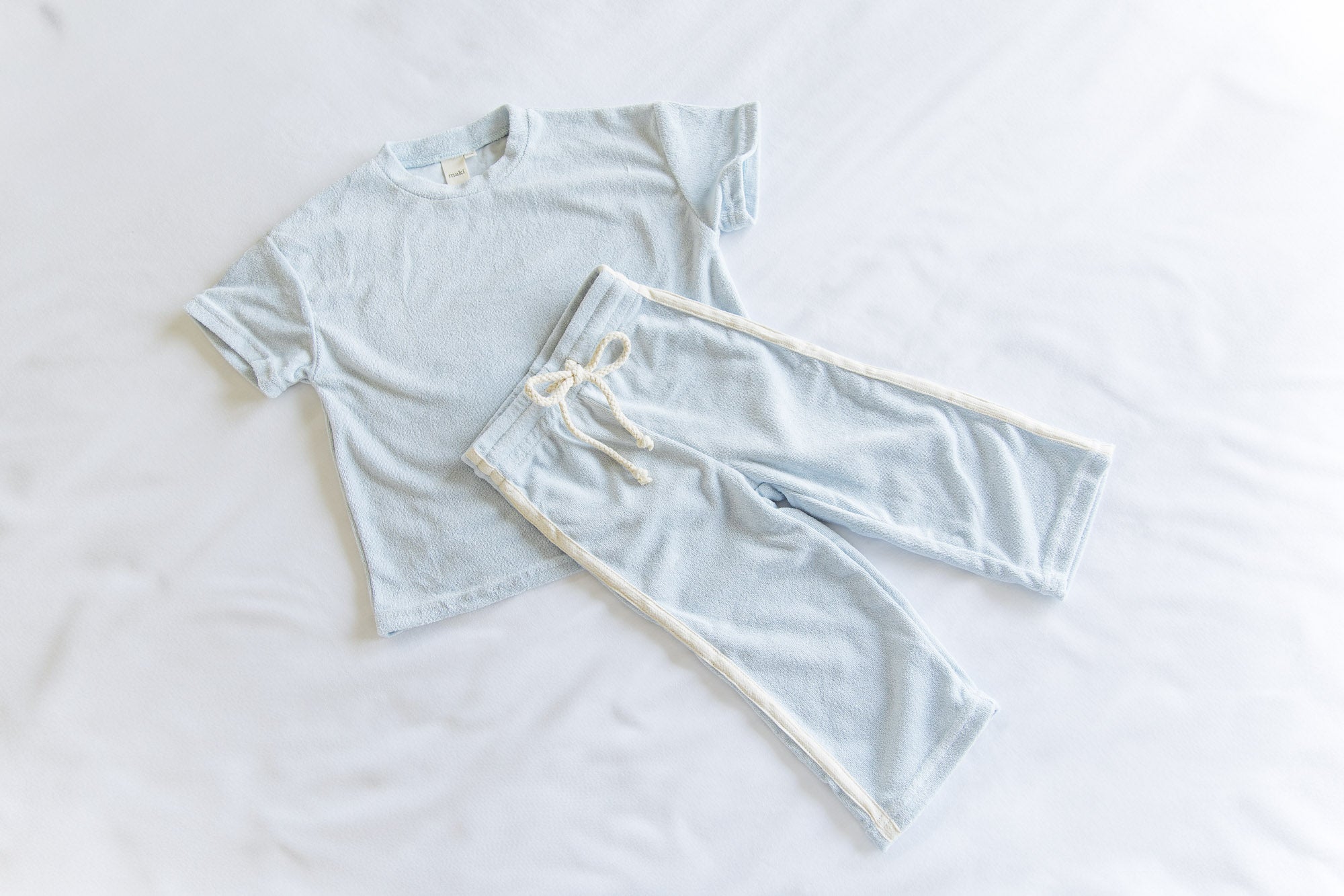 Terry Toweling Pant and Tee Set - Ocean