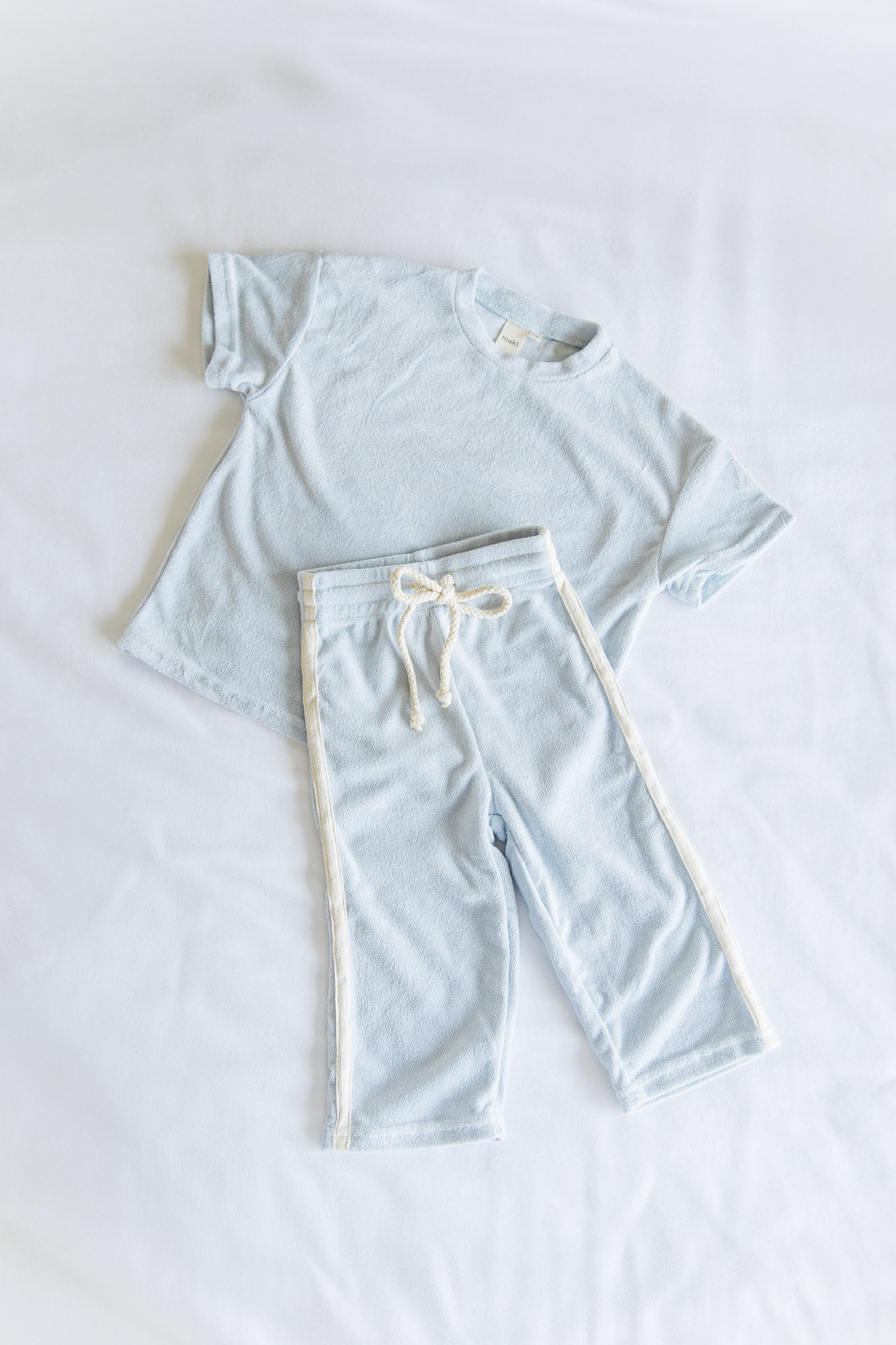 Terry Toweling Pant and Tee Set - Ocean