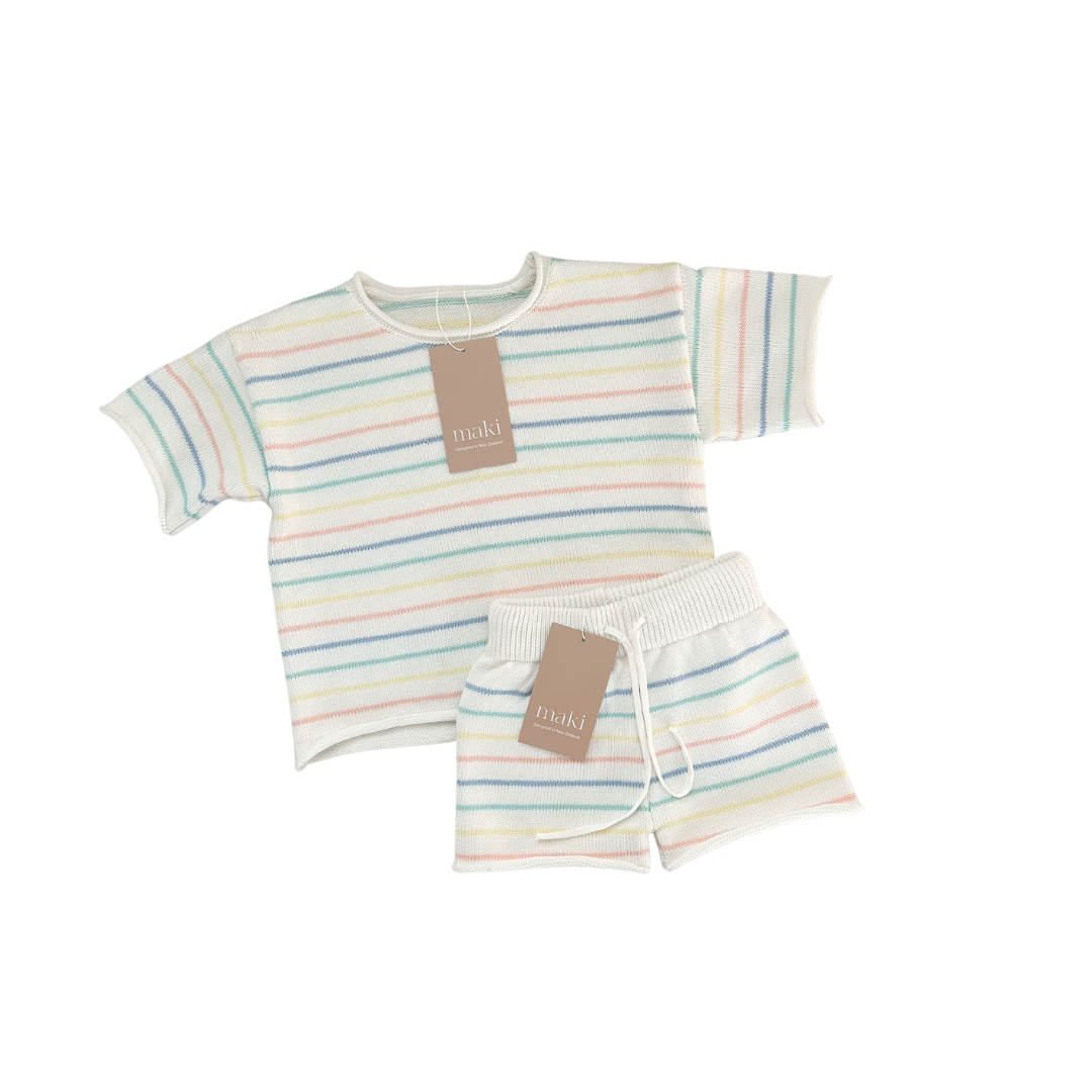 Knit Set - Pastel Stripe