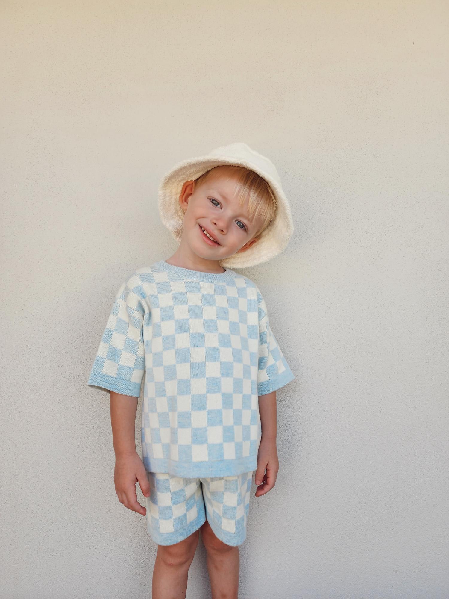 Knit Set - Ocean Checkerboard