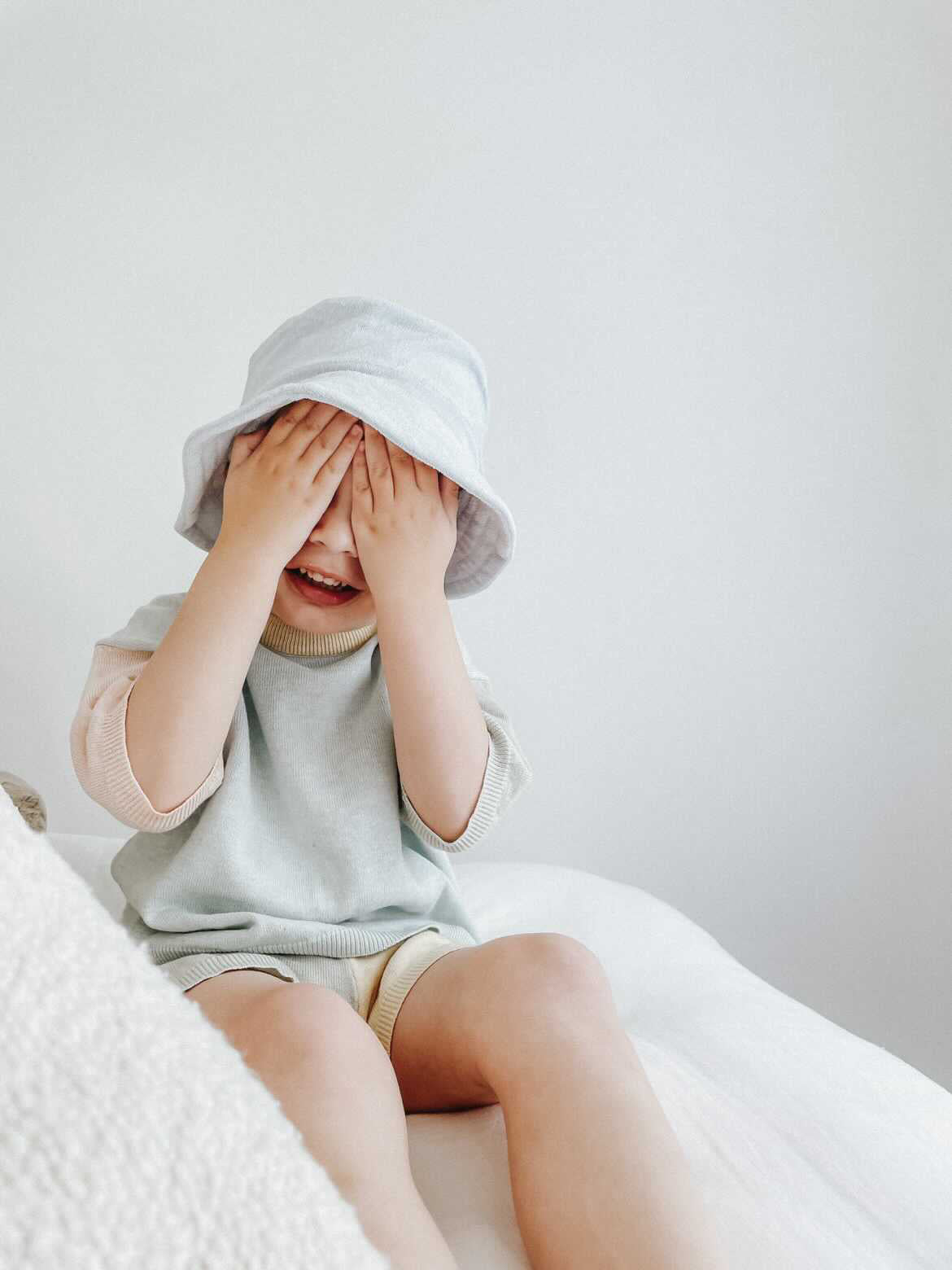 Knit Shorts - Pale Pastel Colourblock