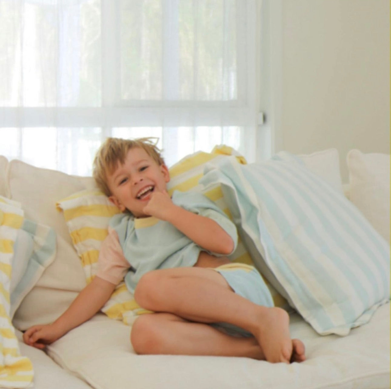 Knit Shorts - Pale Pastel Colourblock