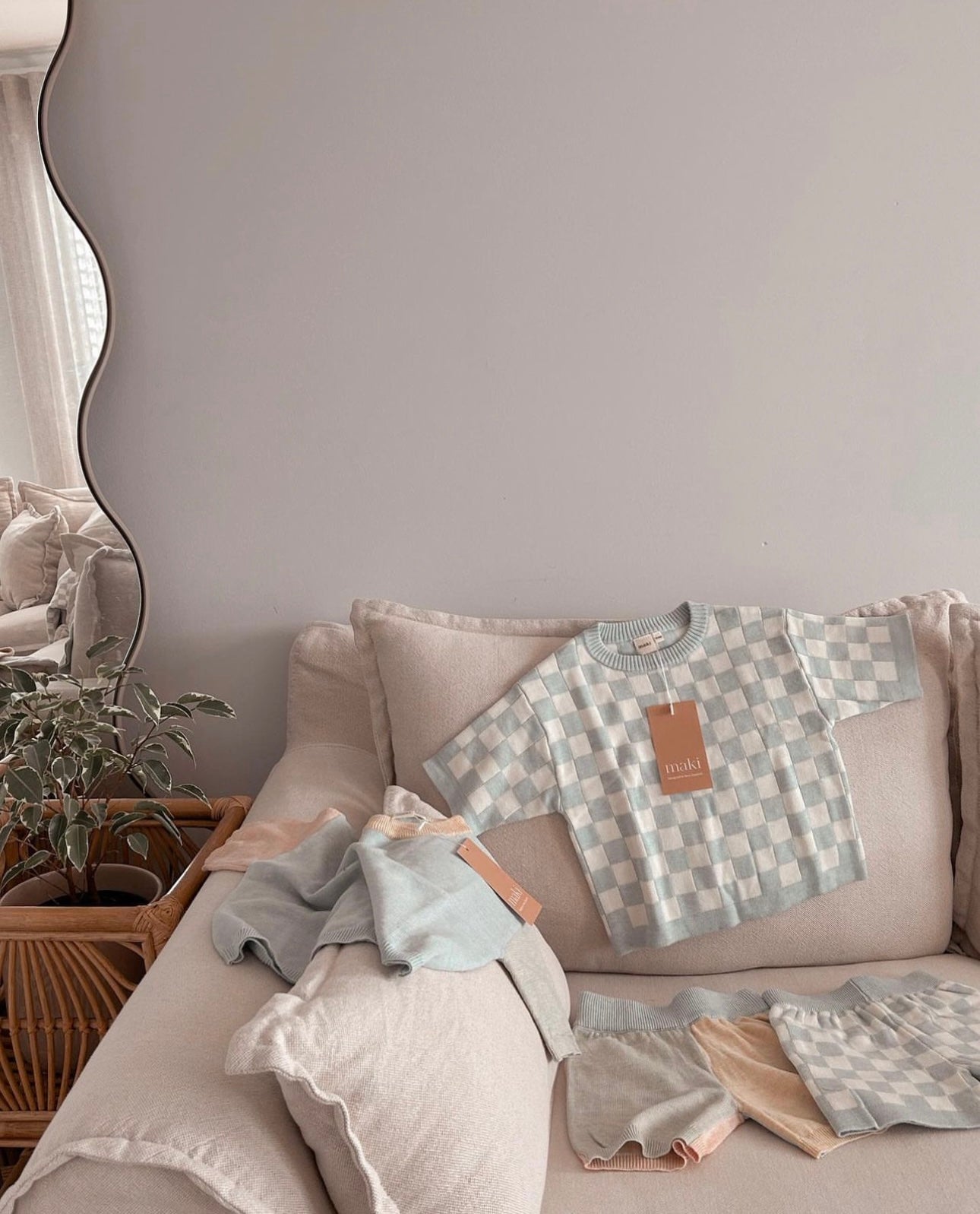 Knit Set - Ocean Checkerboard