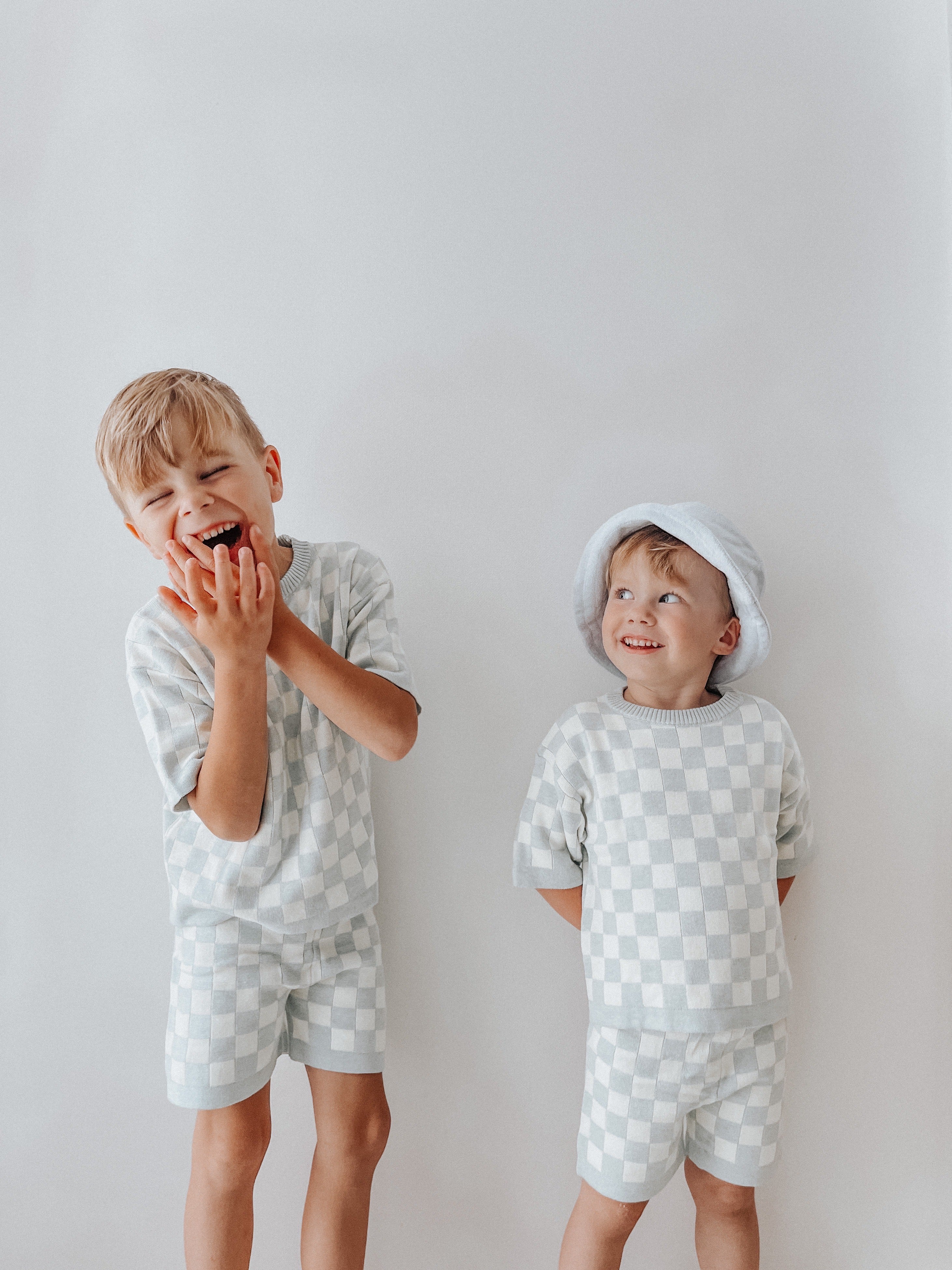 Knit Set - Ocean Checkerboard