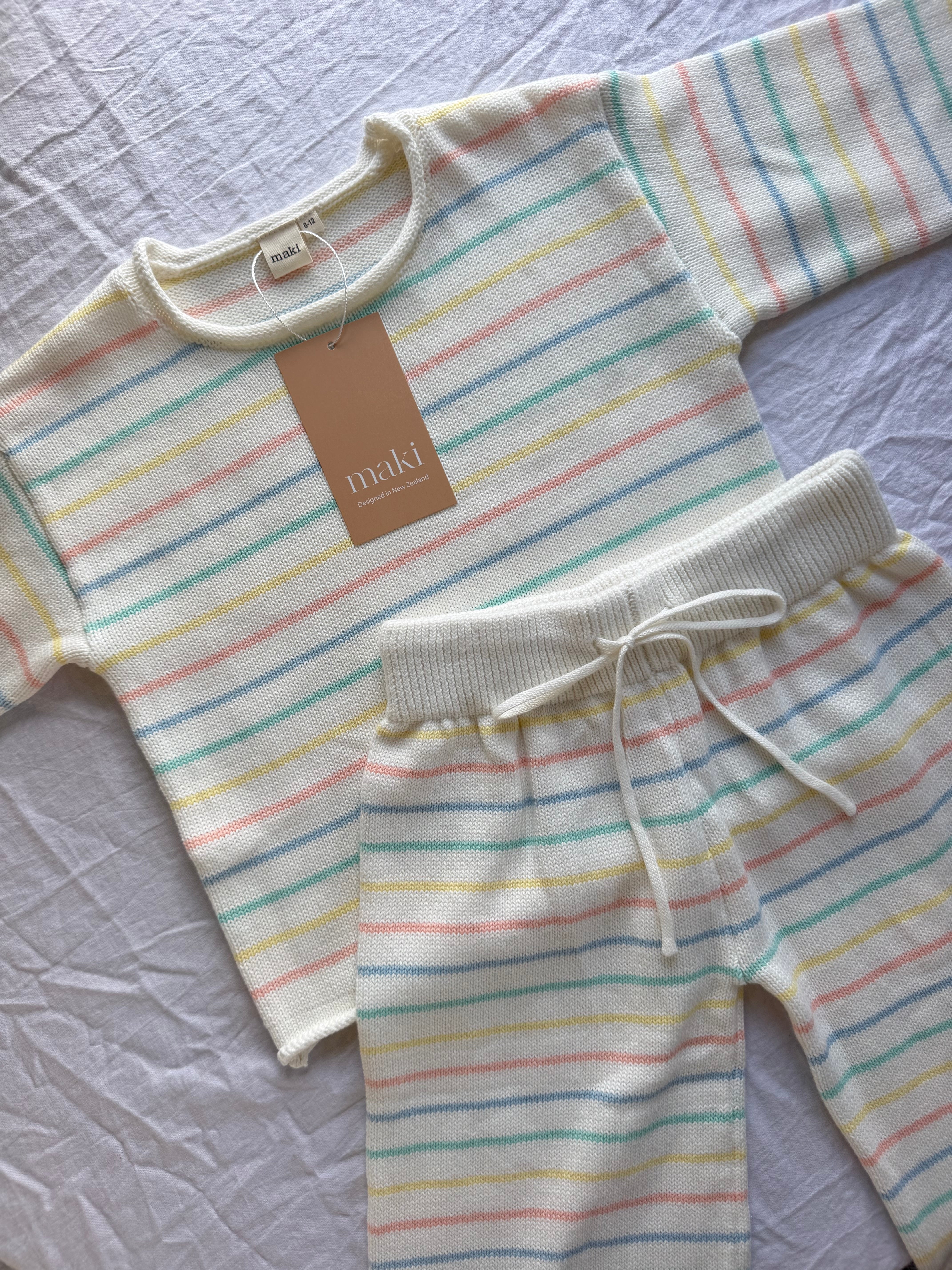 Pastel Stripe Knit Set