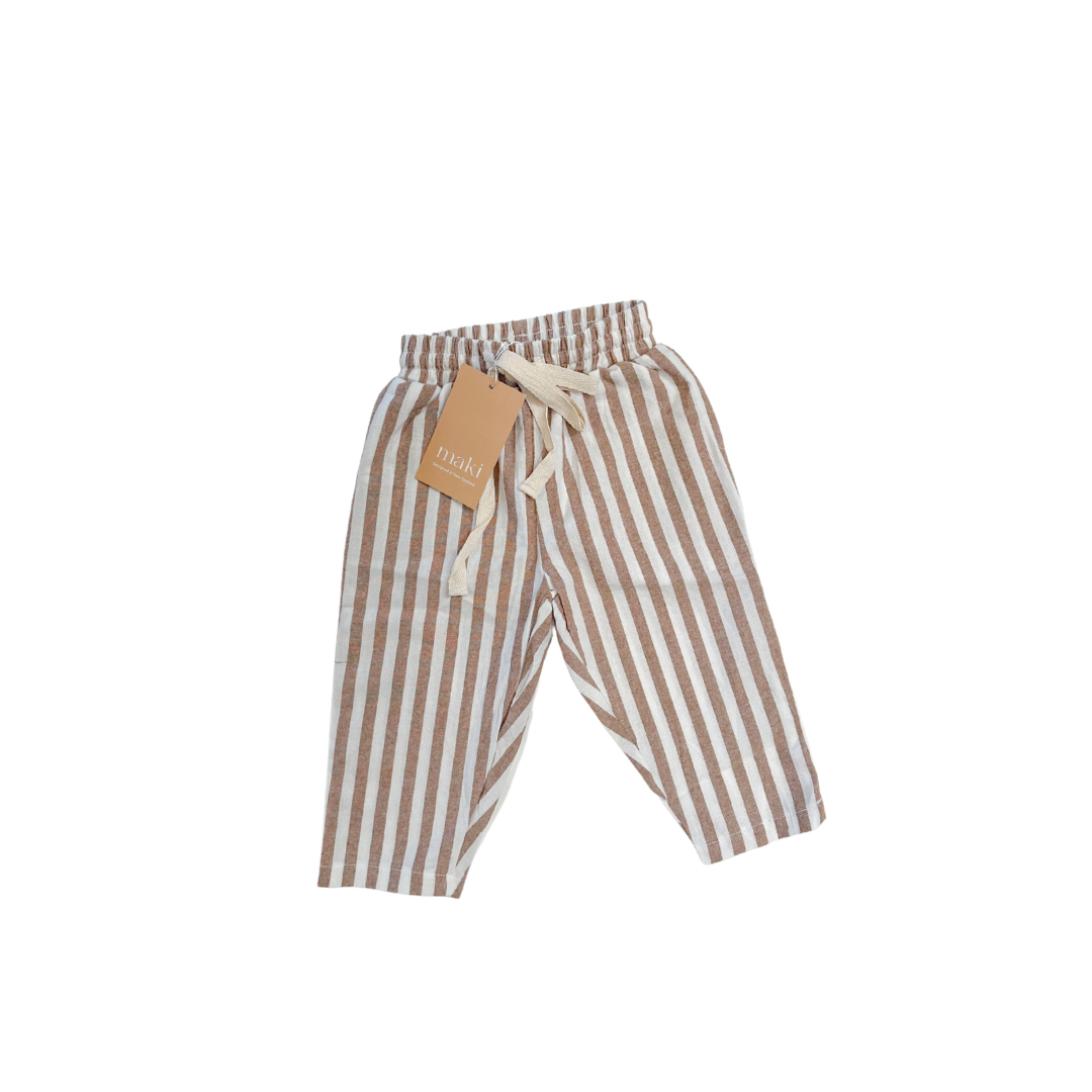 Linen Pant - Cocoa Stripe $50 down to $30