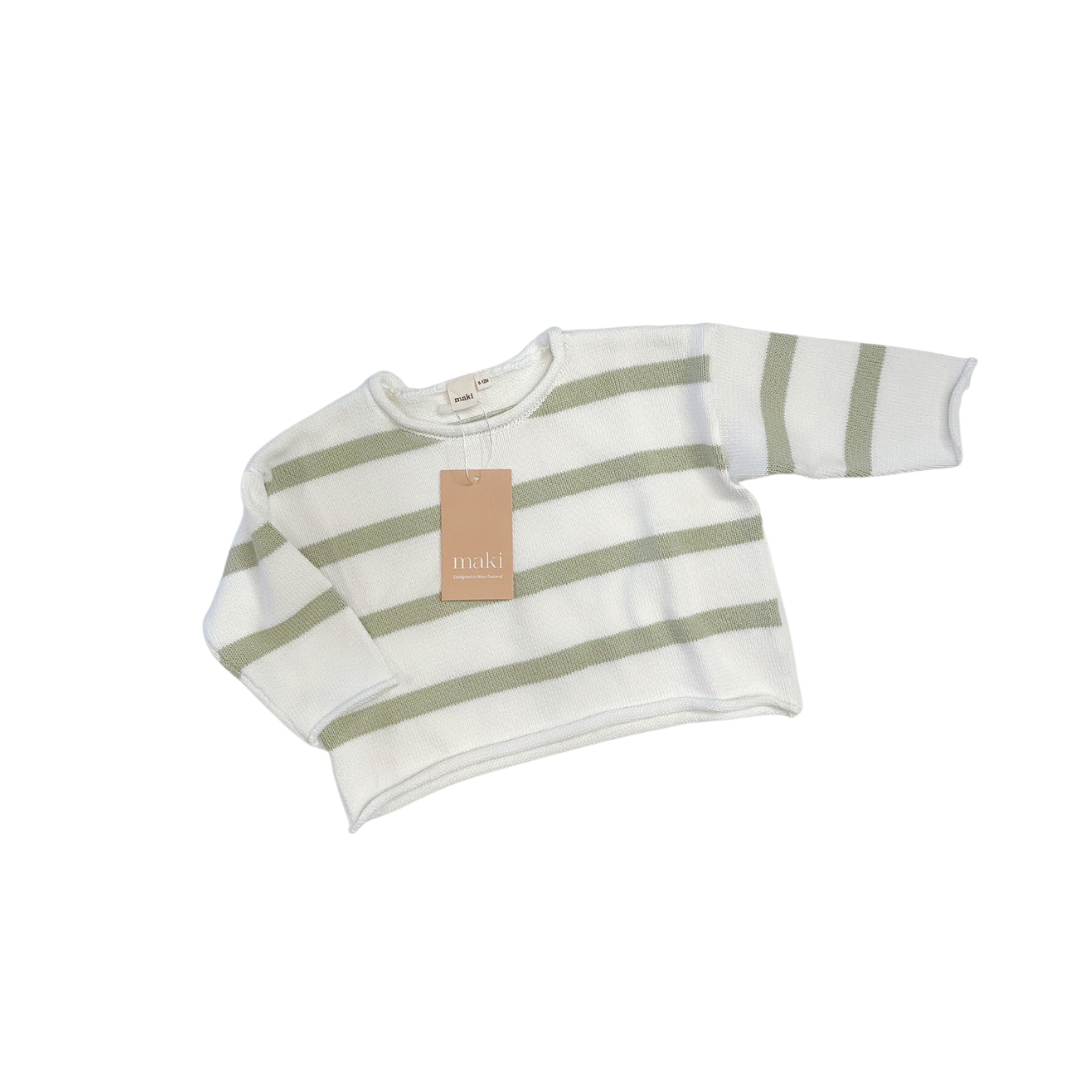 Knit Pullover - Pistachio Stripe $60 down to $40