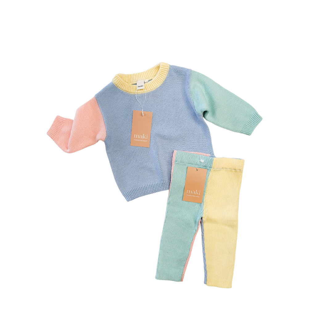 Knit Pullover - Pastel Colourblock $60 down to $28