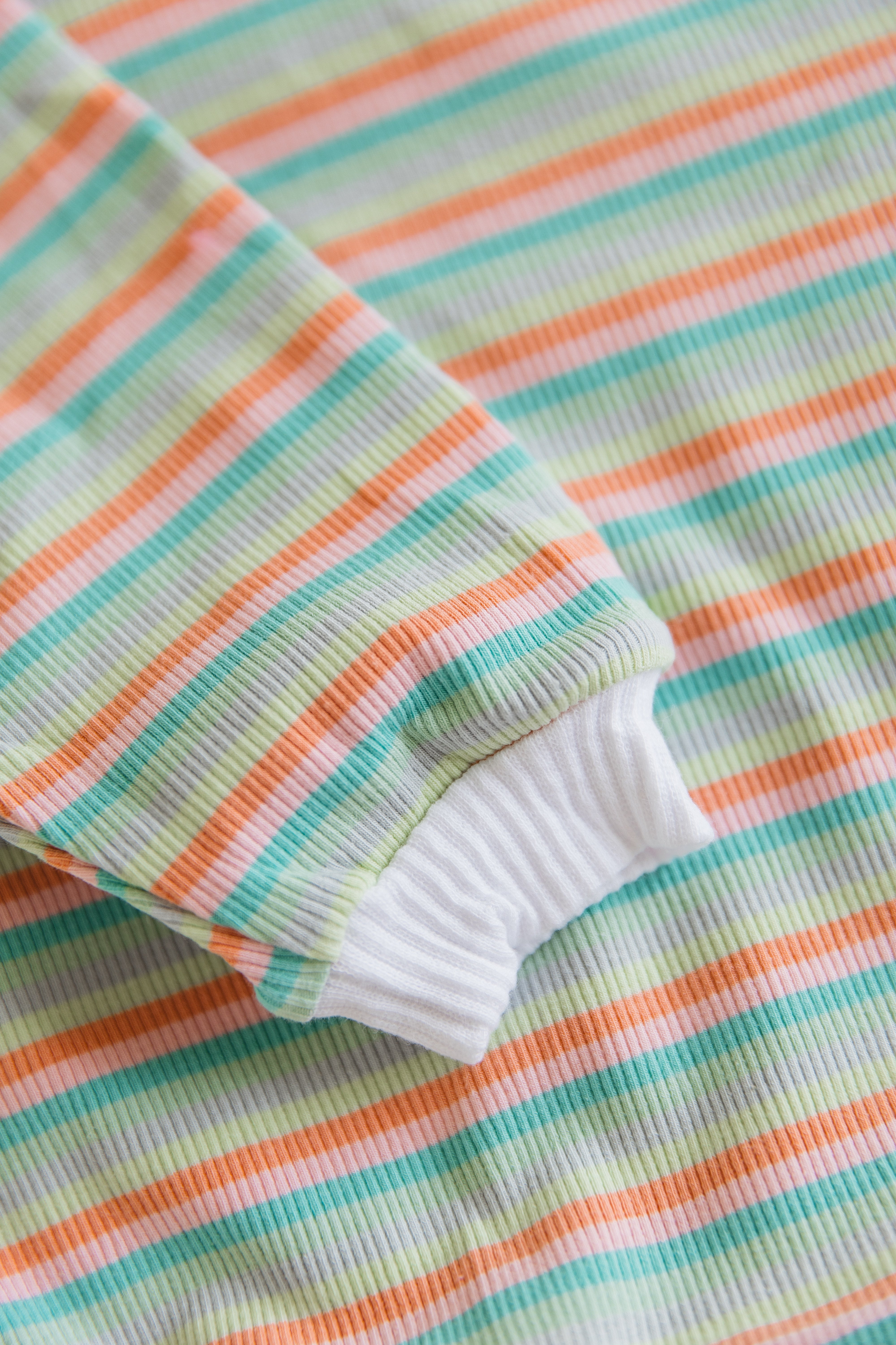 Rainbow Stripe Waffle Romper