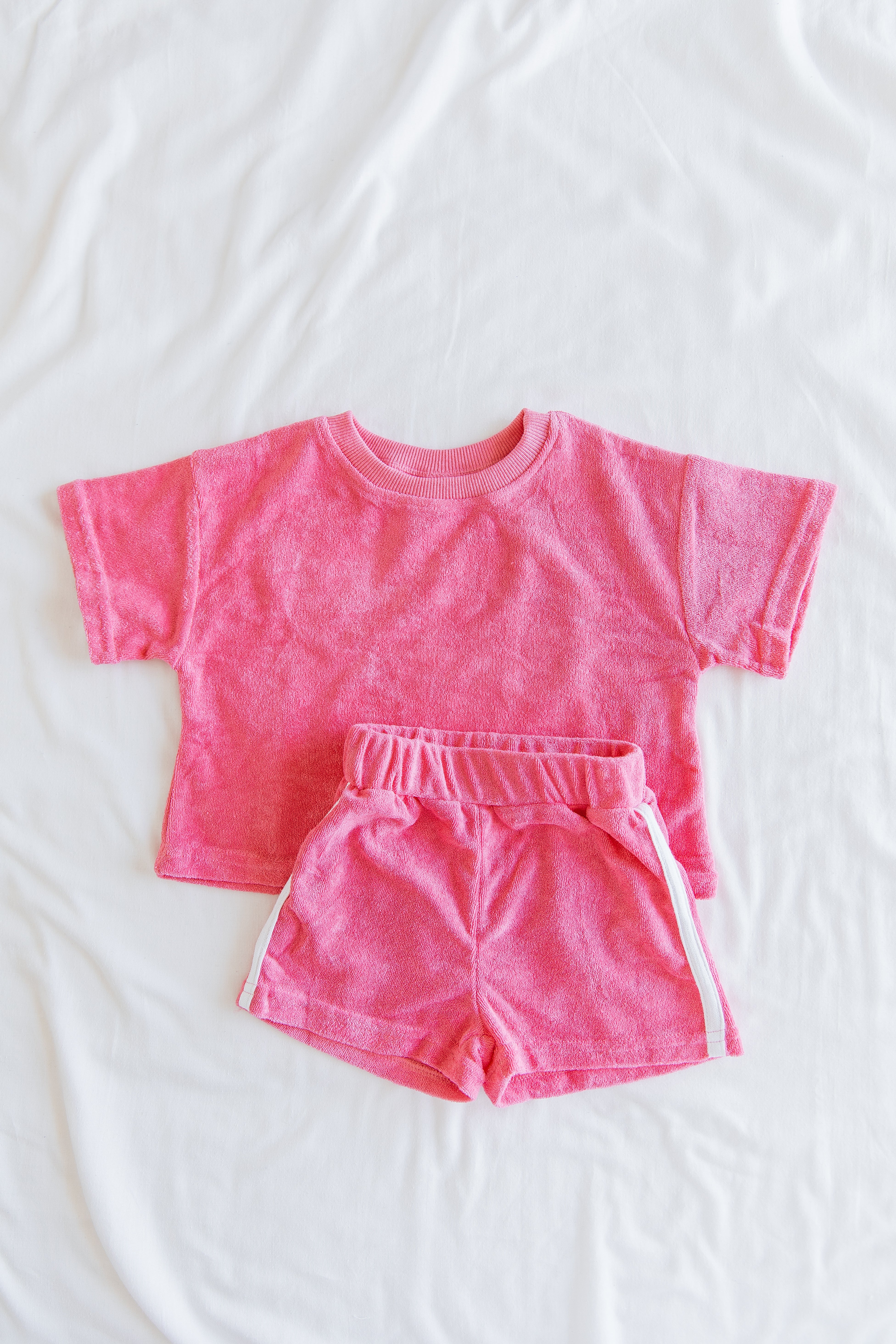 Terry Tee and Short Set - Bubblegum