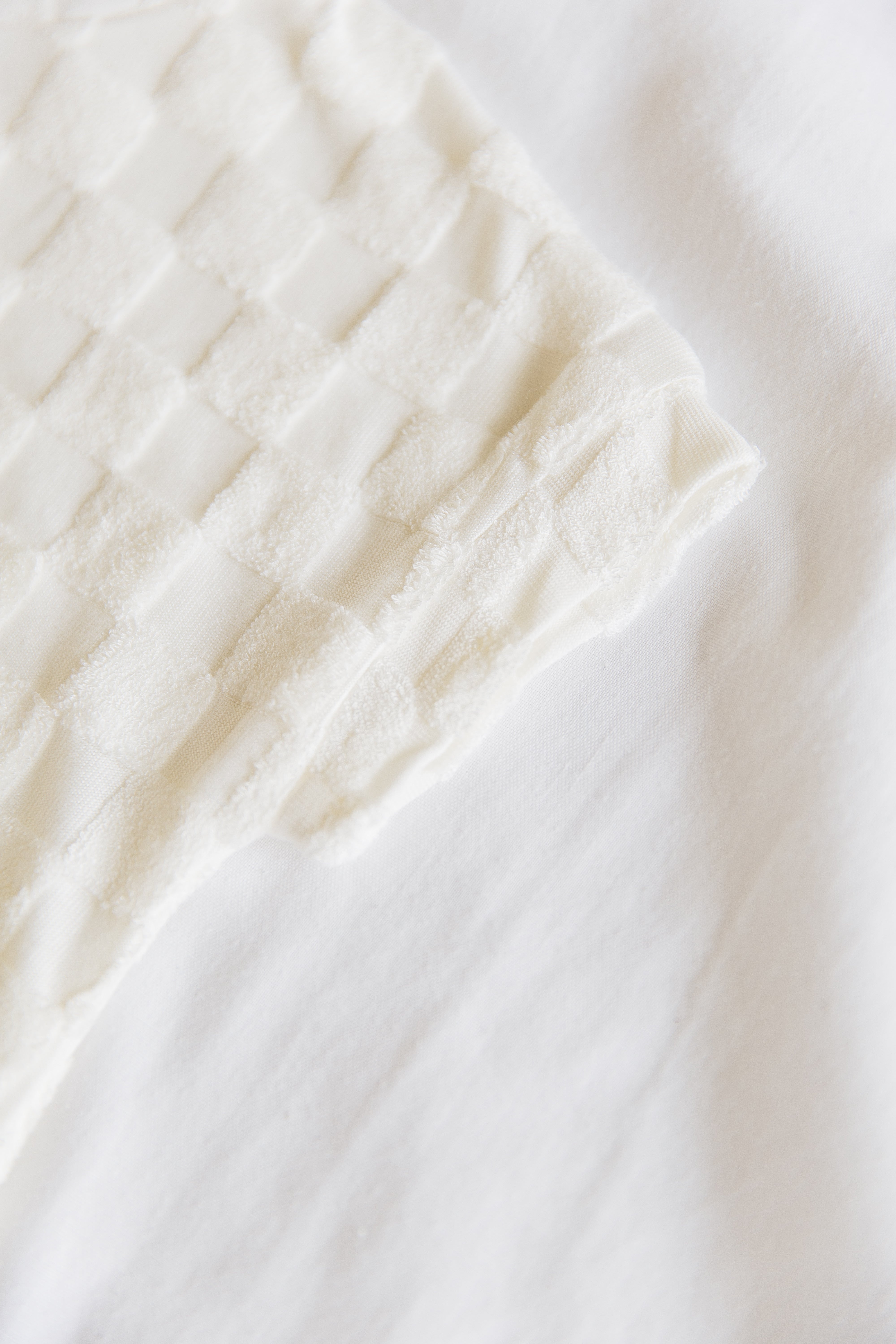 Terry Romper - Cream Chequerboard