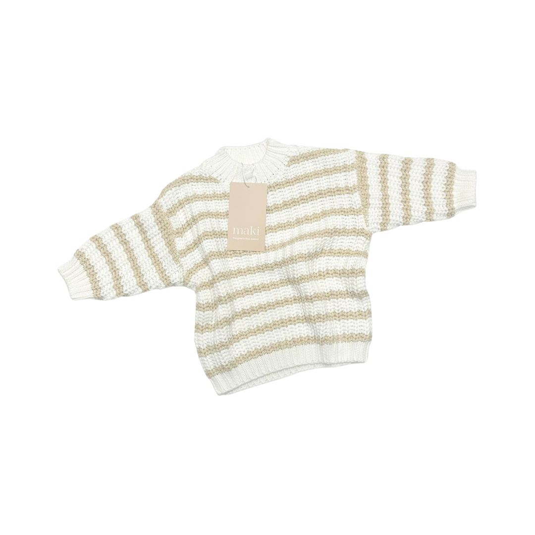 Chunky Knit Sweater - Biscuit Stripe $65 down to $32