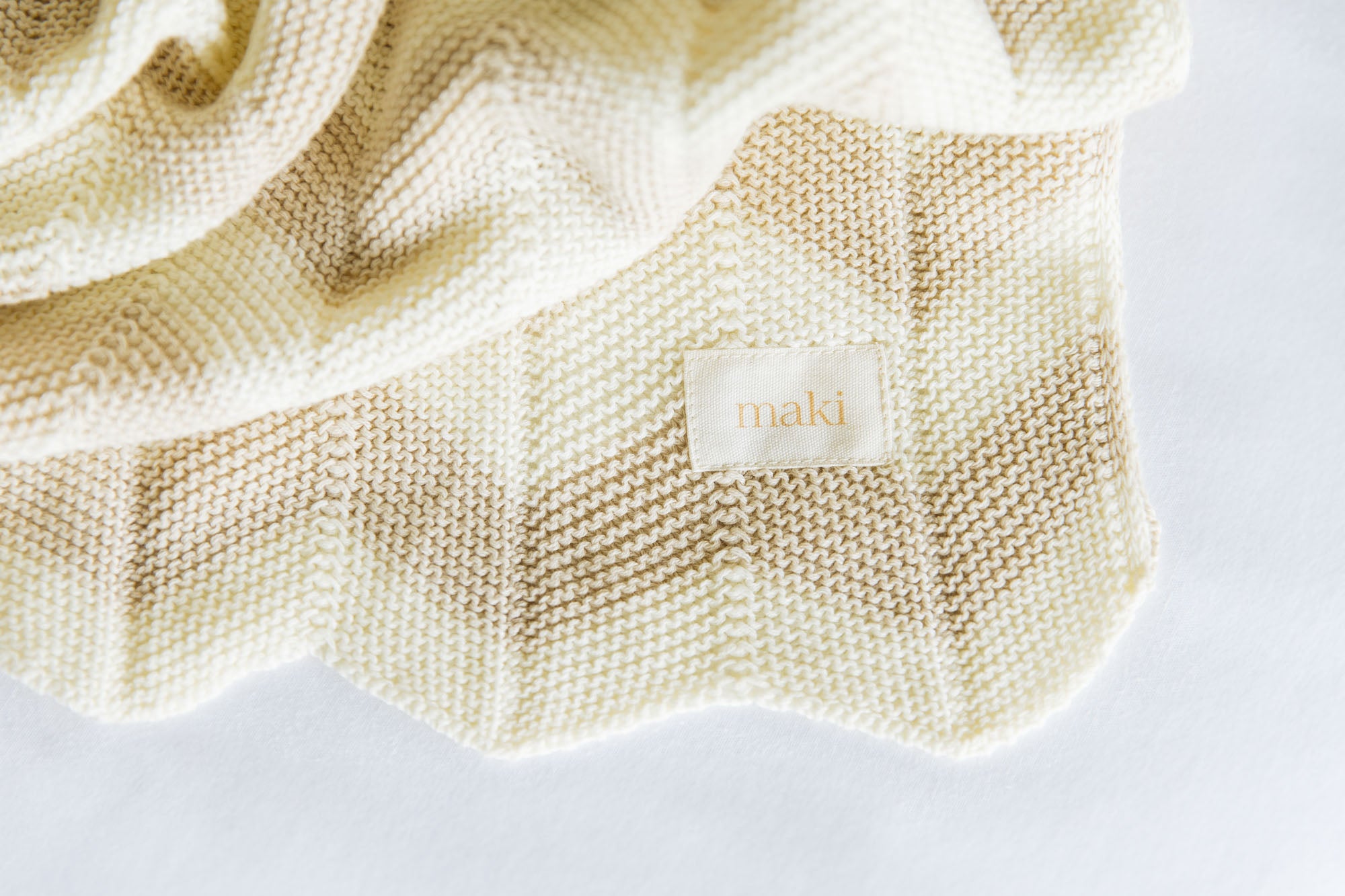 Knit Blanket - Oatmeal Stripe