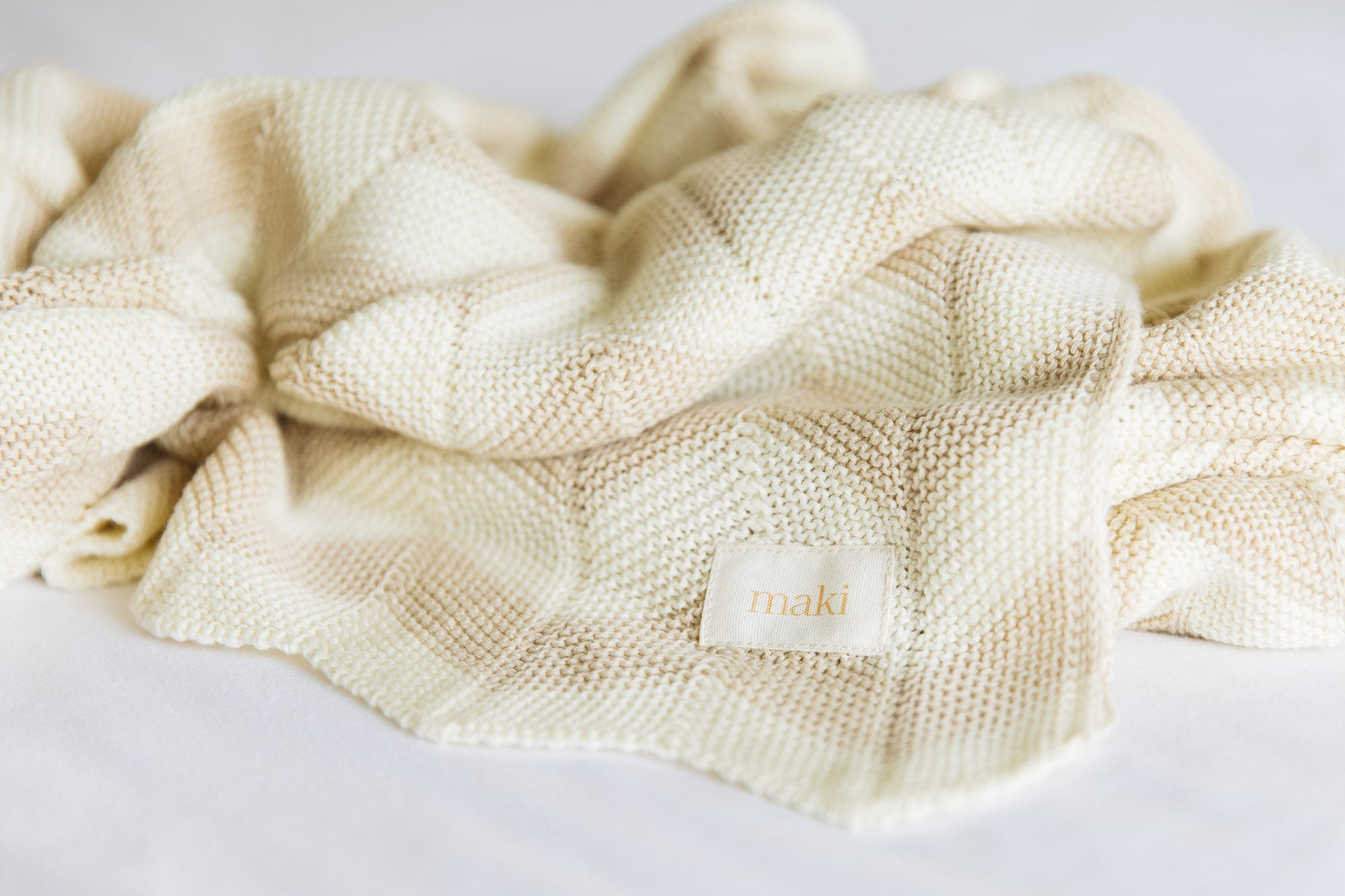 Knit Blanket - Oatmeal Stripe