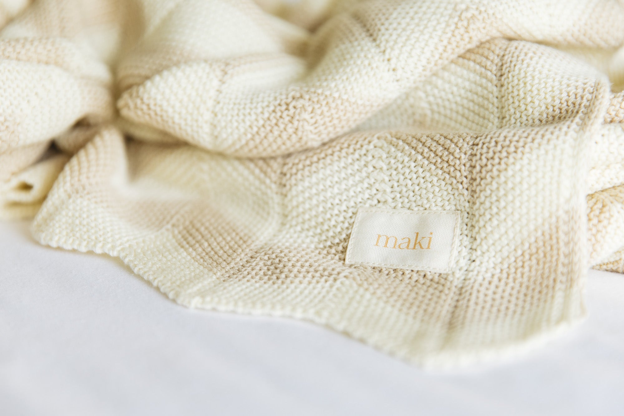 Knit Blanket - Oatmeal Stripe