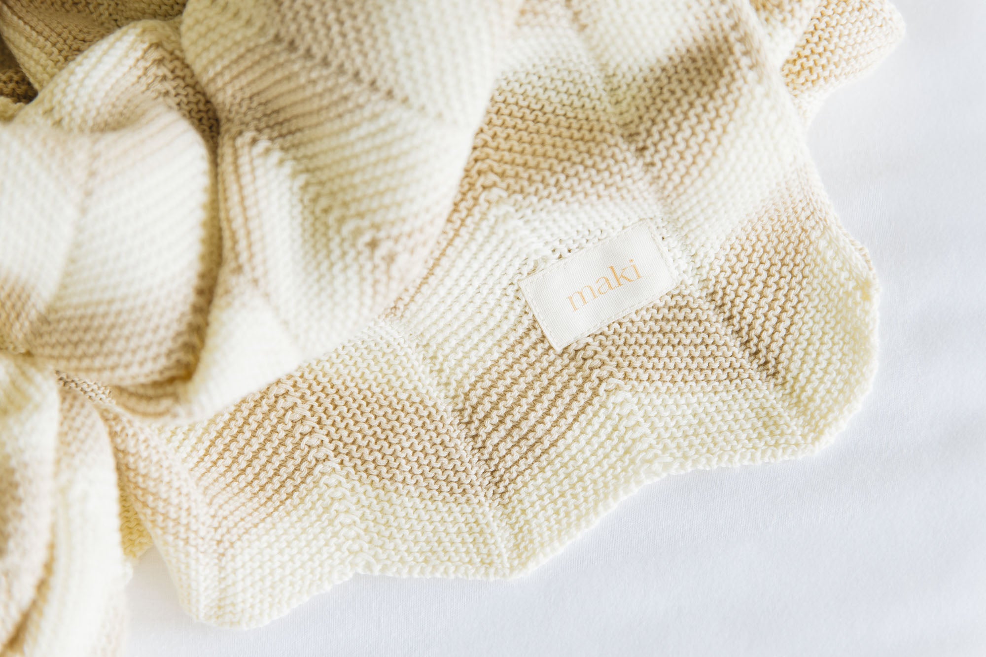Knit Blanket - Oatmeal Stripe