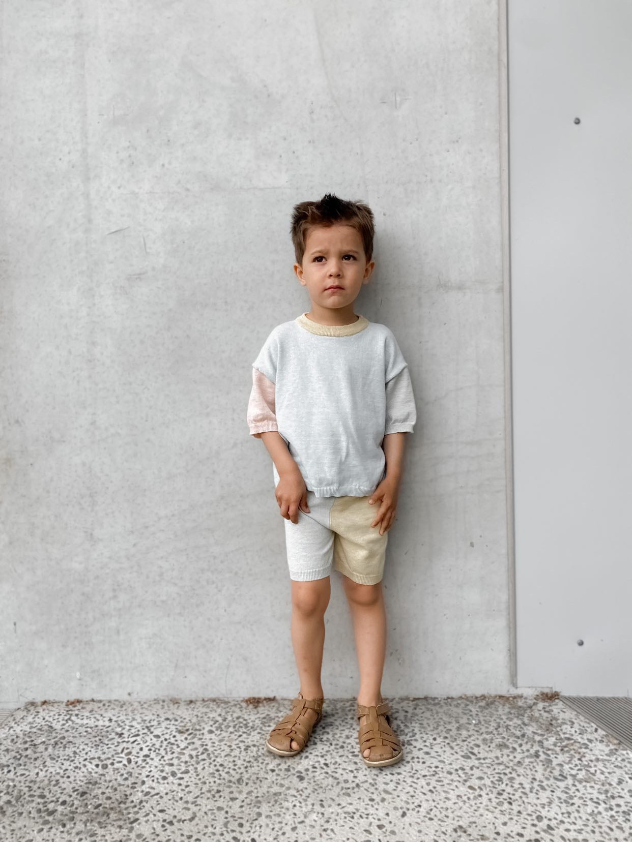 Knit Shorts - Pale Pastel Colourblock $40 down to $10