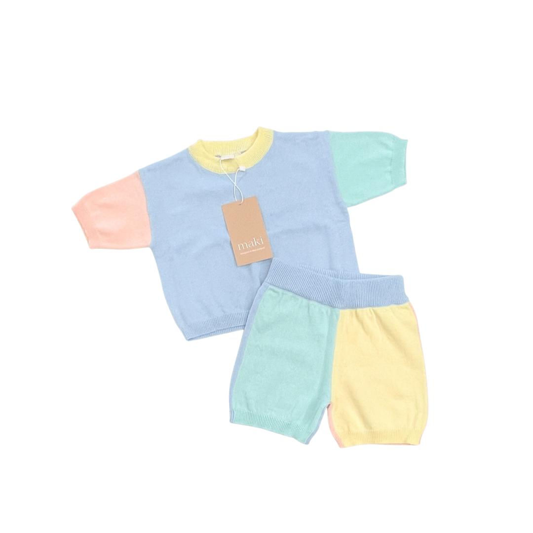 Knit Shorts - Pastel Colourblock $40 down to $10
