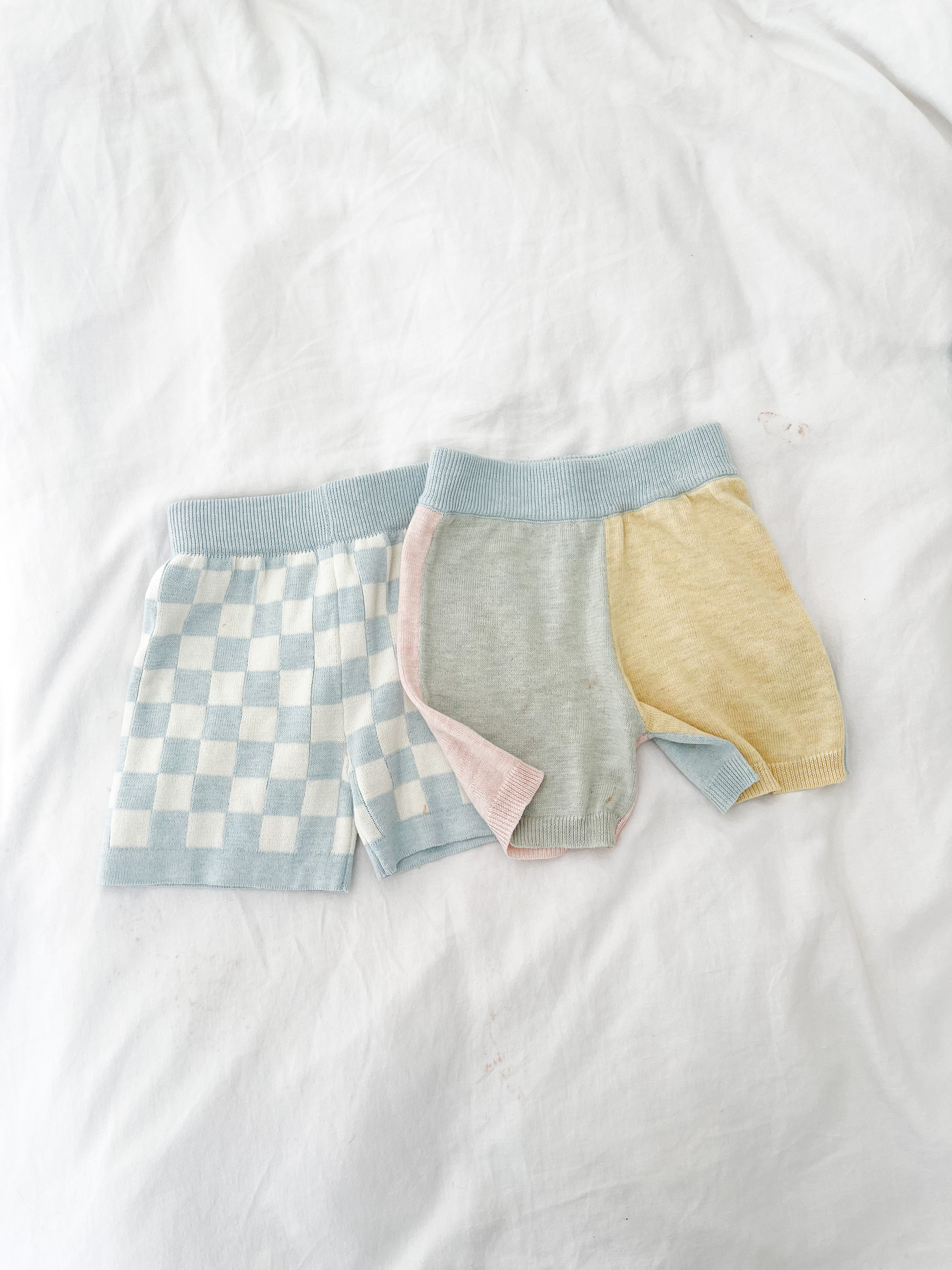 Knit Shorts - Pale Pastel Colourblock $40 down to $10