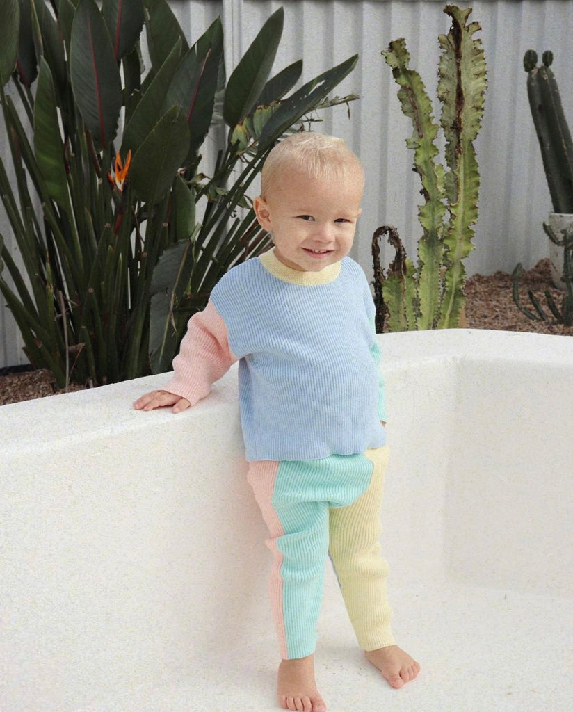 Ribbed Knit Pullover - Pastel Colourblock $45 down to $22.50