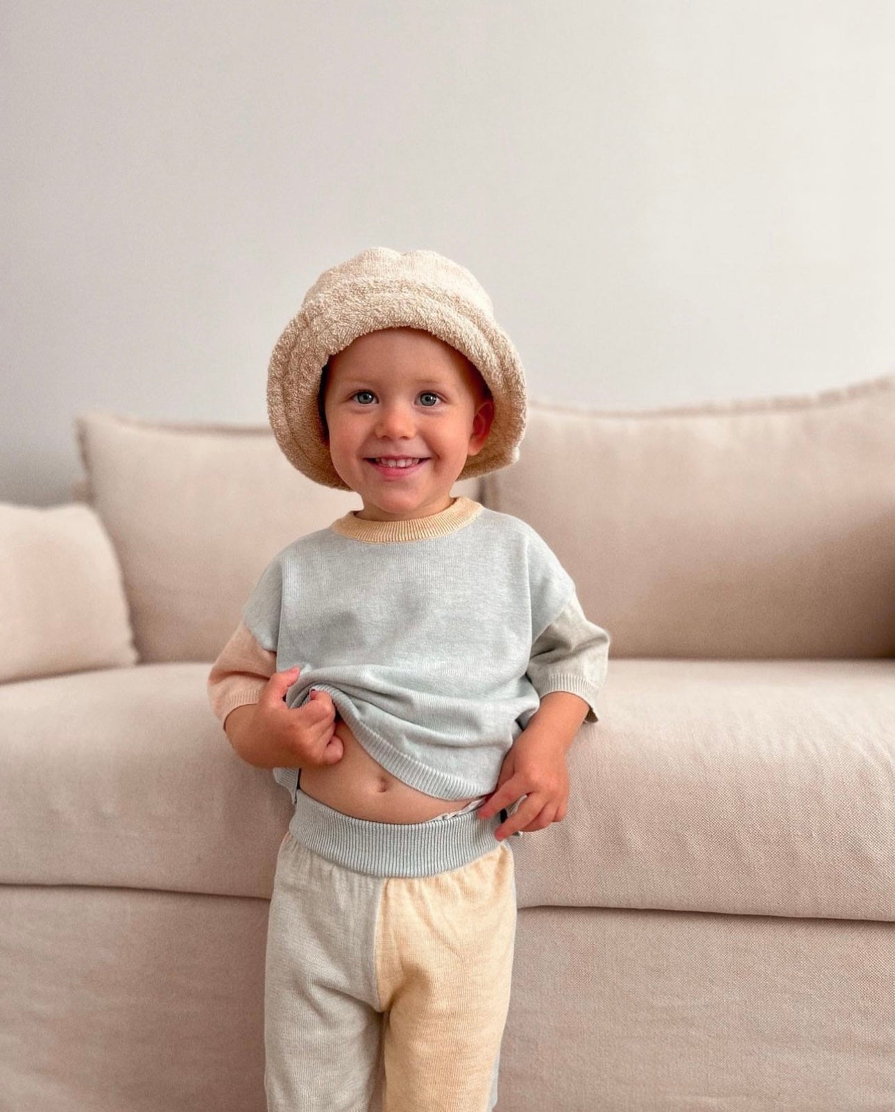 Knit Shorts - Pale Pastel Colourblock
